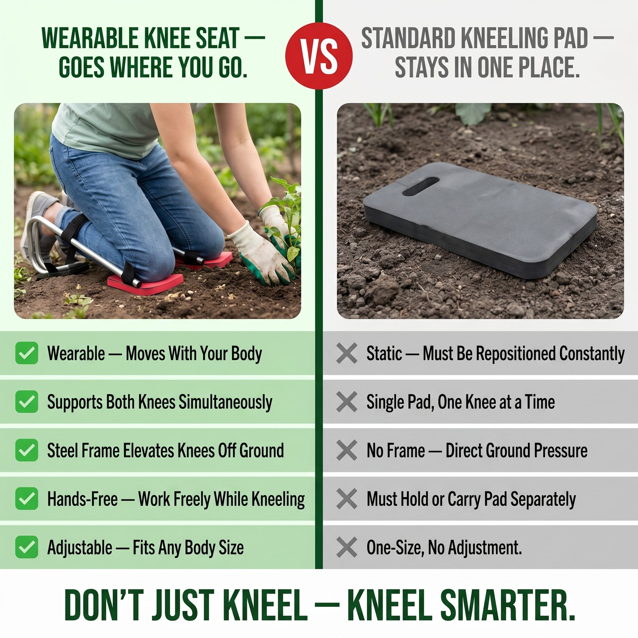 66 Garden Kneeler and Seat Foldable Stainless Steel EVA Cushion Non-Slip