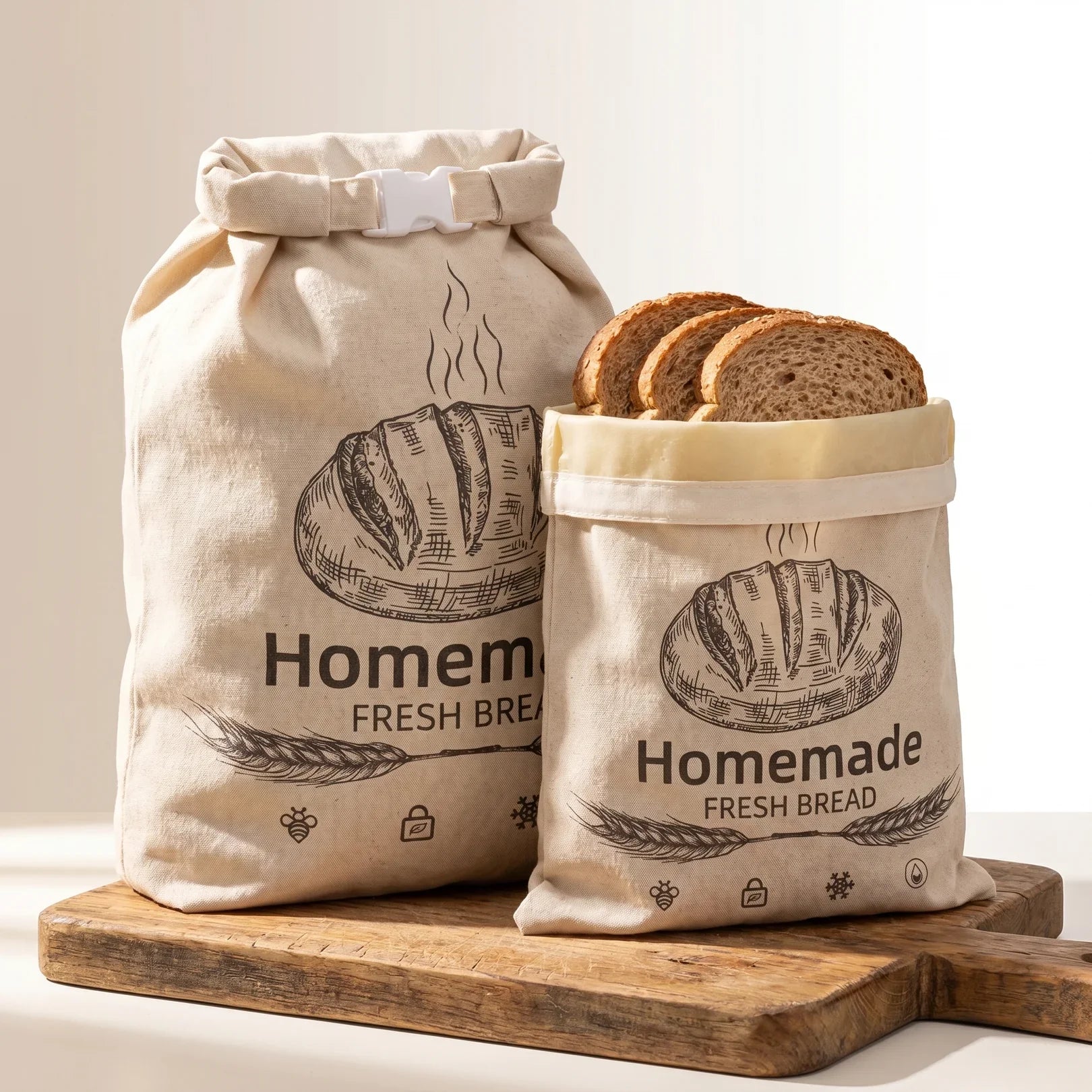 Reusable Organic Linen Beeswax Bread Bag for Sourdough 17x12.6