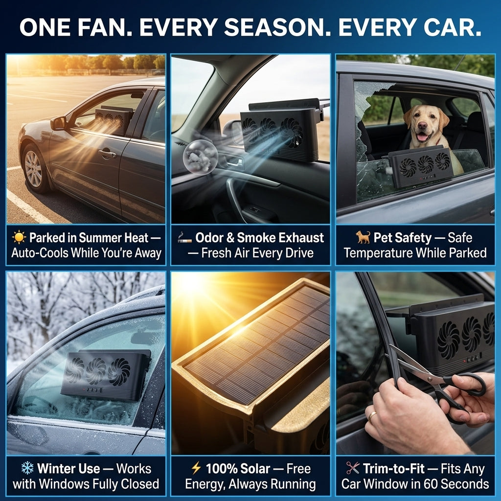 PiepelMos Solar Car Fan Window Auto Ventilation Exhaust Cooling Fan
