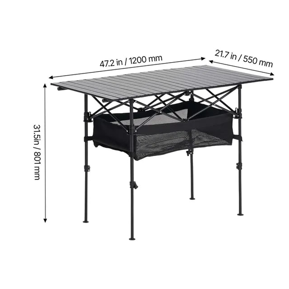 PimiTabix Folding Picnic Table | Lightweight & Adjustable Camping Table