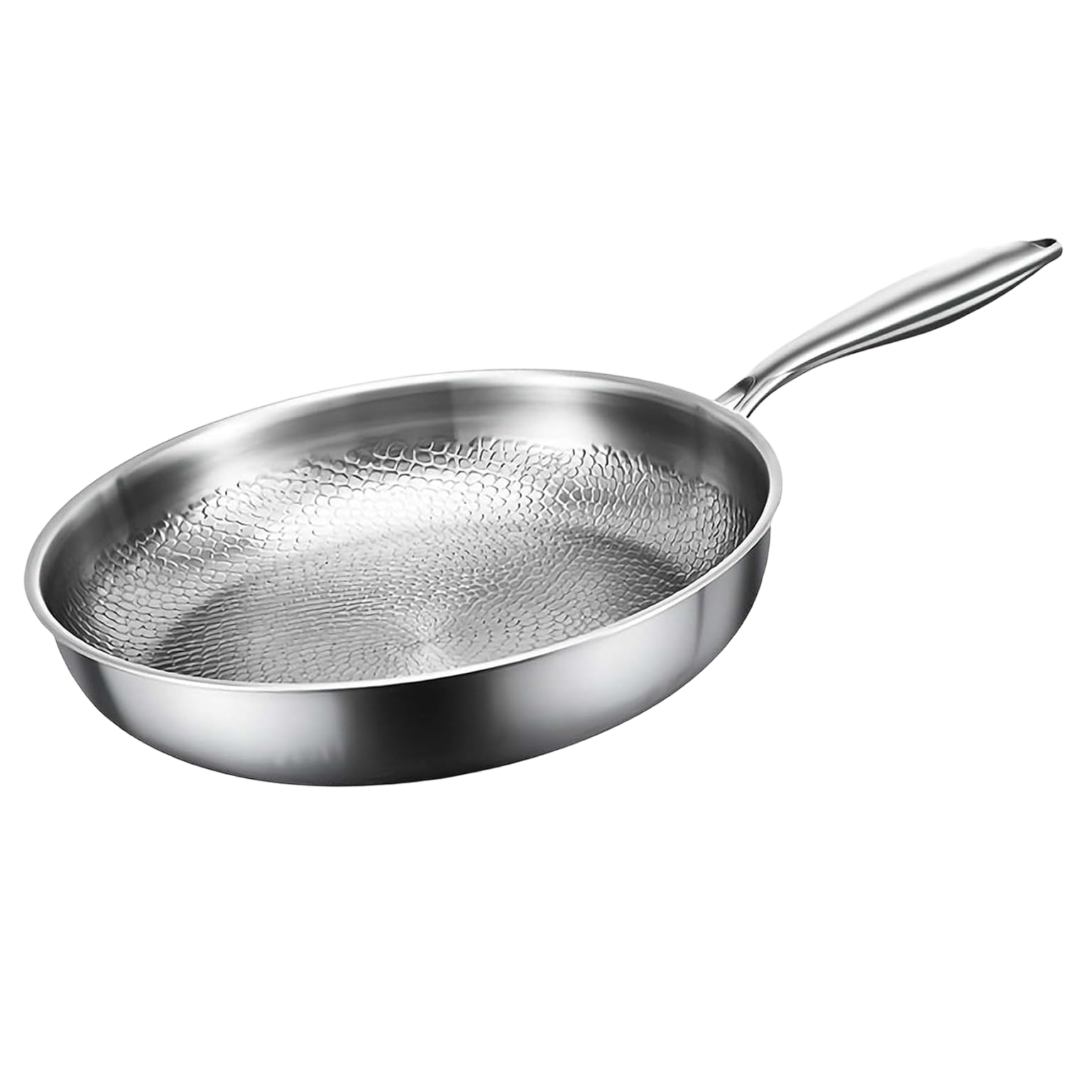 NoviApex Pure Titanium Skillet Pan - PFAS-Free, Hand-Forged Hammer Pattern, 1.5 Million Scratches Tested, Metal Utensil Safe