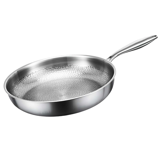 NoviApex Pure Titanium Skillet Pan - PFAS-Free, Hand-Forged Hammer Pattern, 1.5 Million Scratches Tested, Metal Utensil Safe