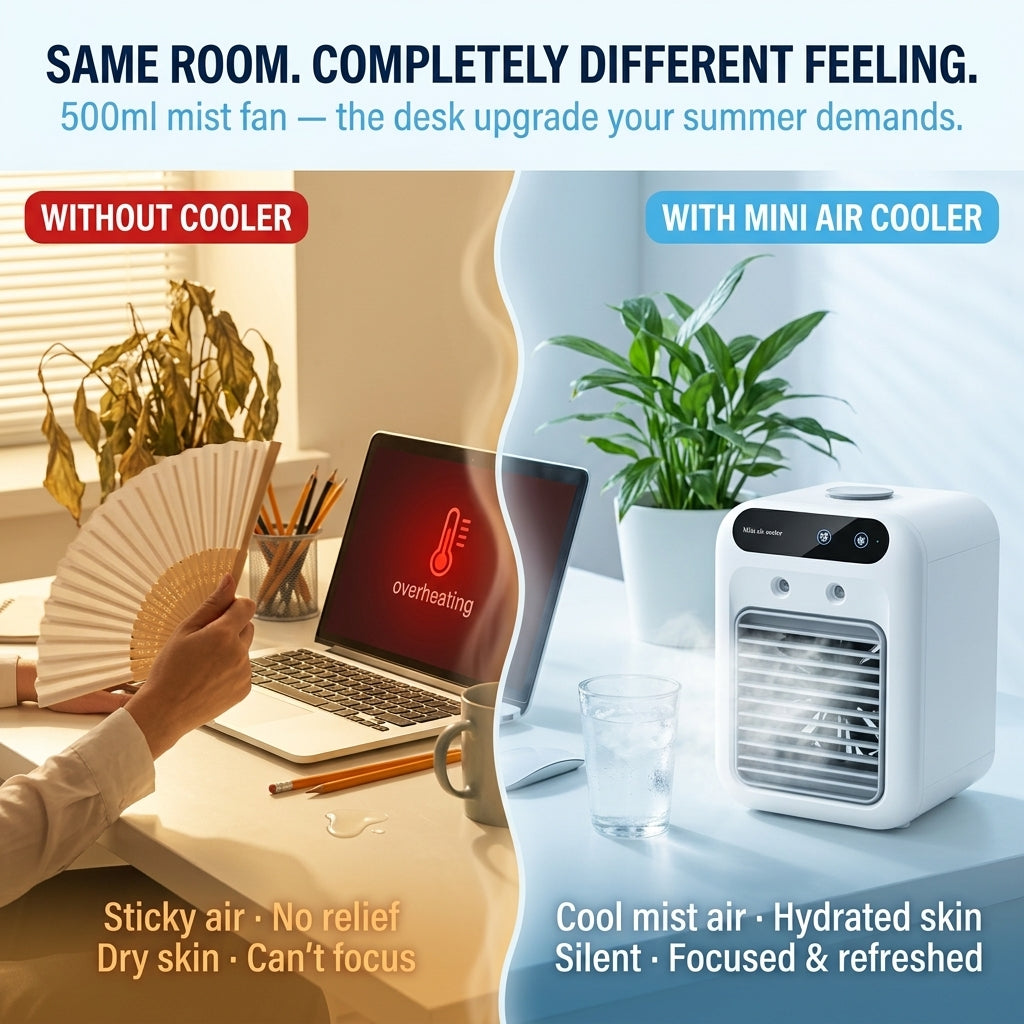 RimiLoxa Portable Air Conditioner Without Hose, 10h Cool Mist 10m Range Fan