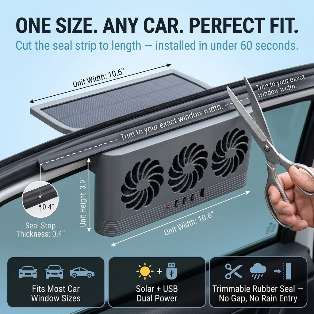 PiepelMos Solar Car Fan Window Auto Ventilation Exhaust Cooling Fan