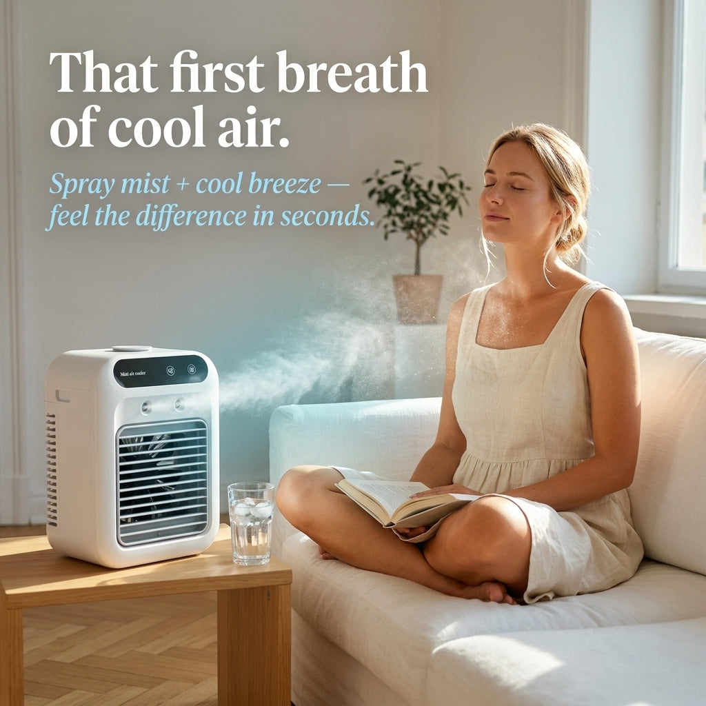 RimiLoxa Portable Air Conditioner Without Hose, 10h Cool Mist 10m Range Fan