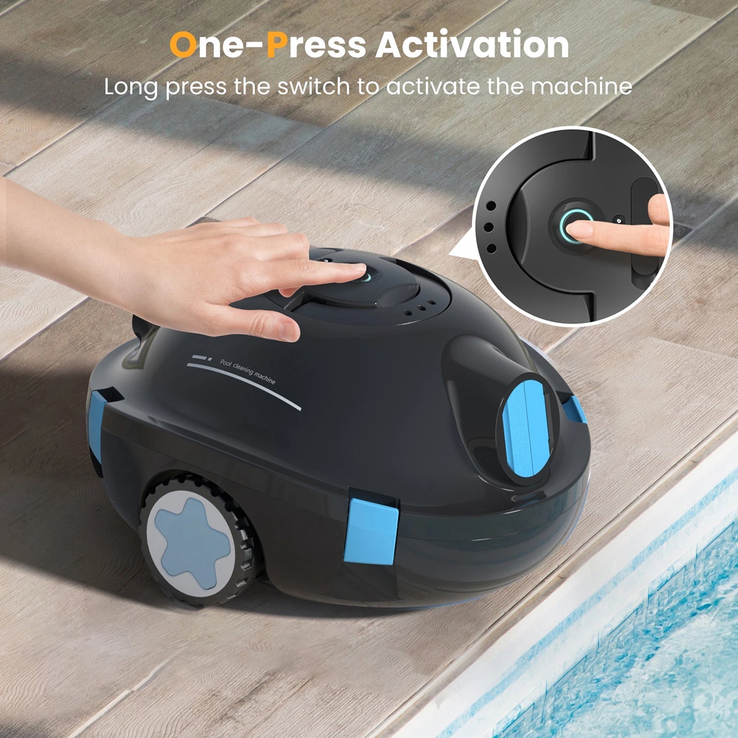 AdelCogni Cordless Robotic Pool Cleaner Lightweight Wall Climbing Vacuum
