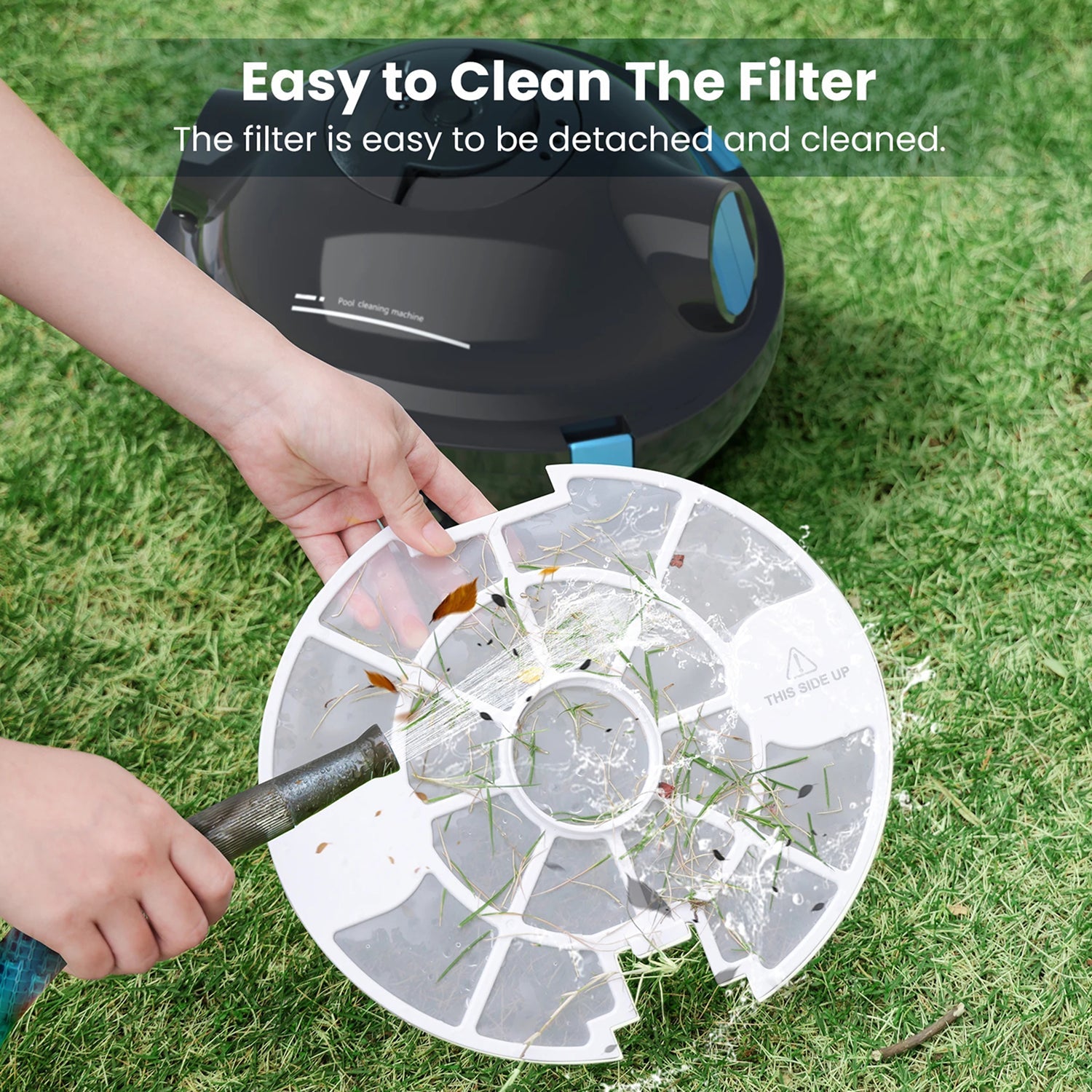AdelCogni Cordless Robotic Pool Cleaner Lightweight Wall Climbing Vacuum