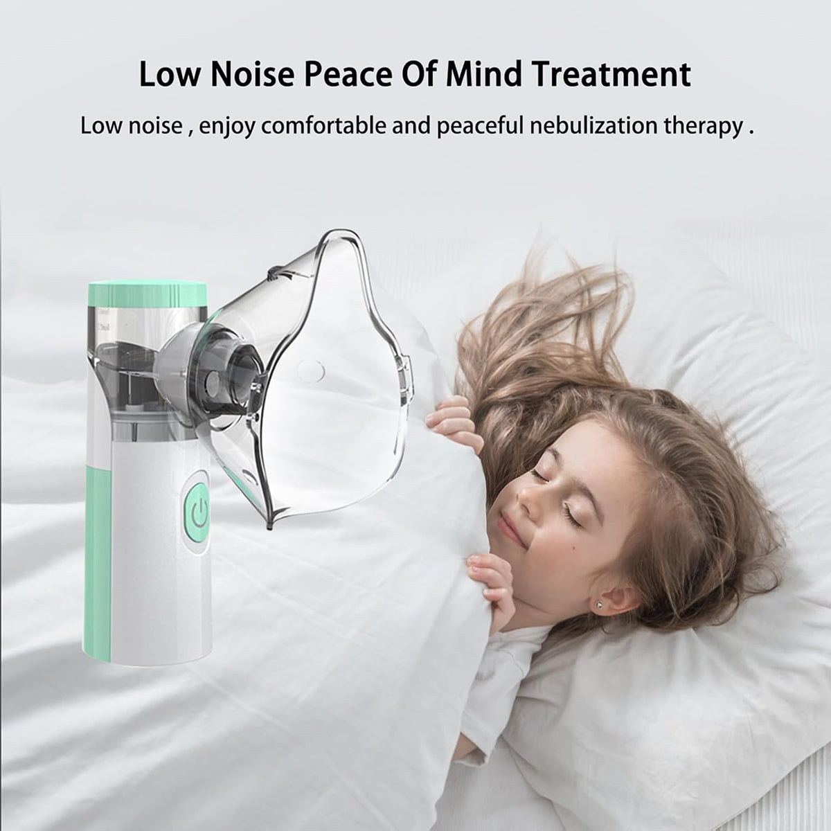 AeroEzex Portable Mesh Nebulizer - Whisper-Quiet (<25dB), 1-3 Micron Fine Mist, 45° Leak-Proof, USB-C Rechargeable with 8-Session Battery Life