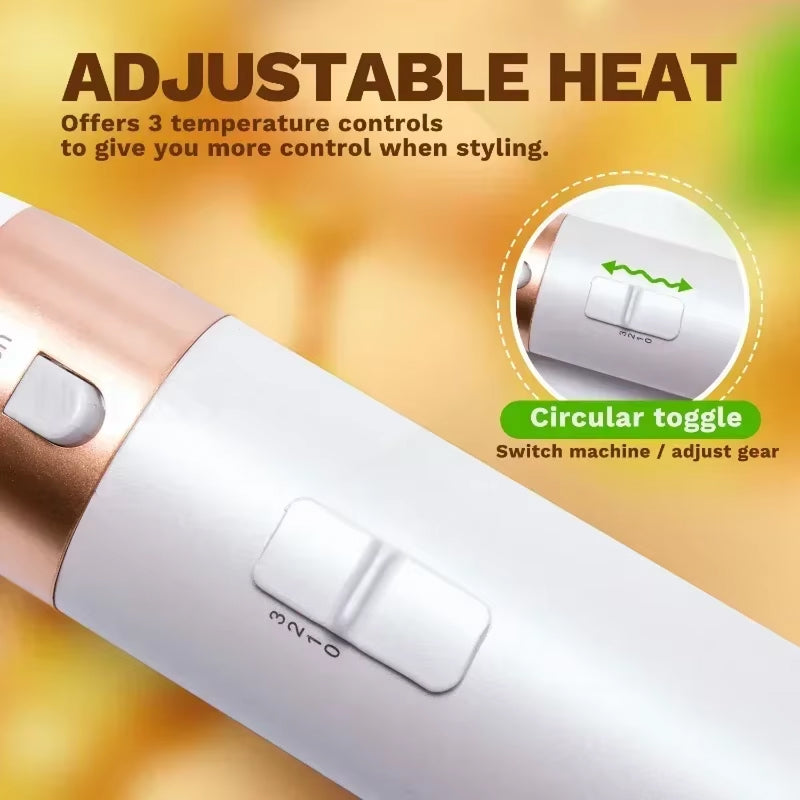 AeroLexu 5-in-1 Hair Dryer Brush 1000W Ionic Air-Wrap Styler with 3 Heat Settings and Travel Case