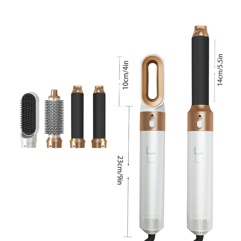 AeroLexu 5-in-1 Hair Dryer Brush 1000W Ionic Air-Wrap Styler with 3 Heat Settings and Travel Case