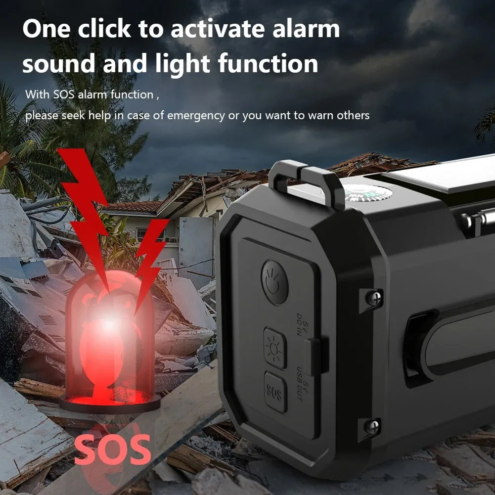 Title: AlertWavi Emergency Weather Radio - 10,000mAh Power Bank, NOAA Weather Alert, Solar/Hand Crank/USB-C Charging, 300 Lumen Flashlight & SOS Alarm