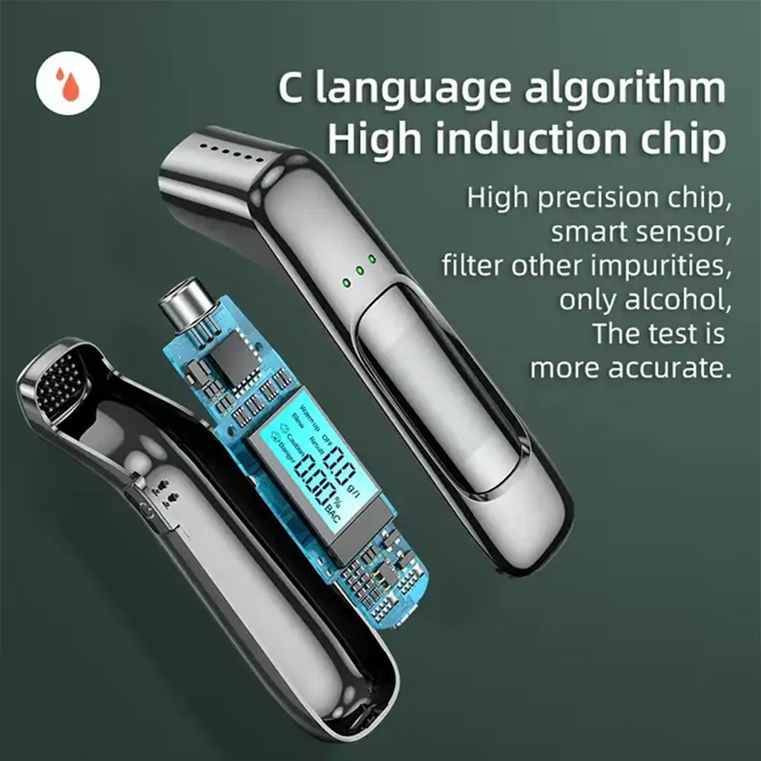 AlyBreath Digital Breathalyzer Contactless Portable BAC Tester with 2.7K Display