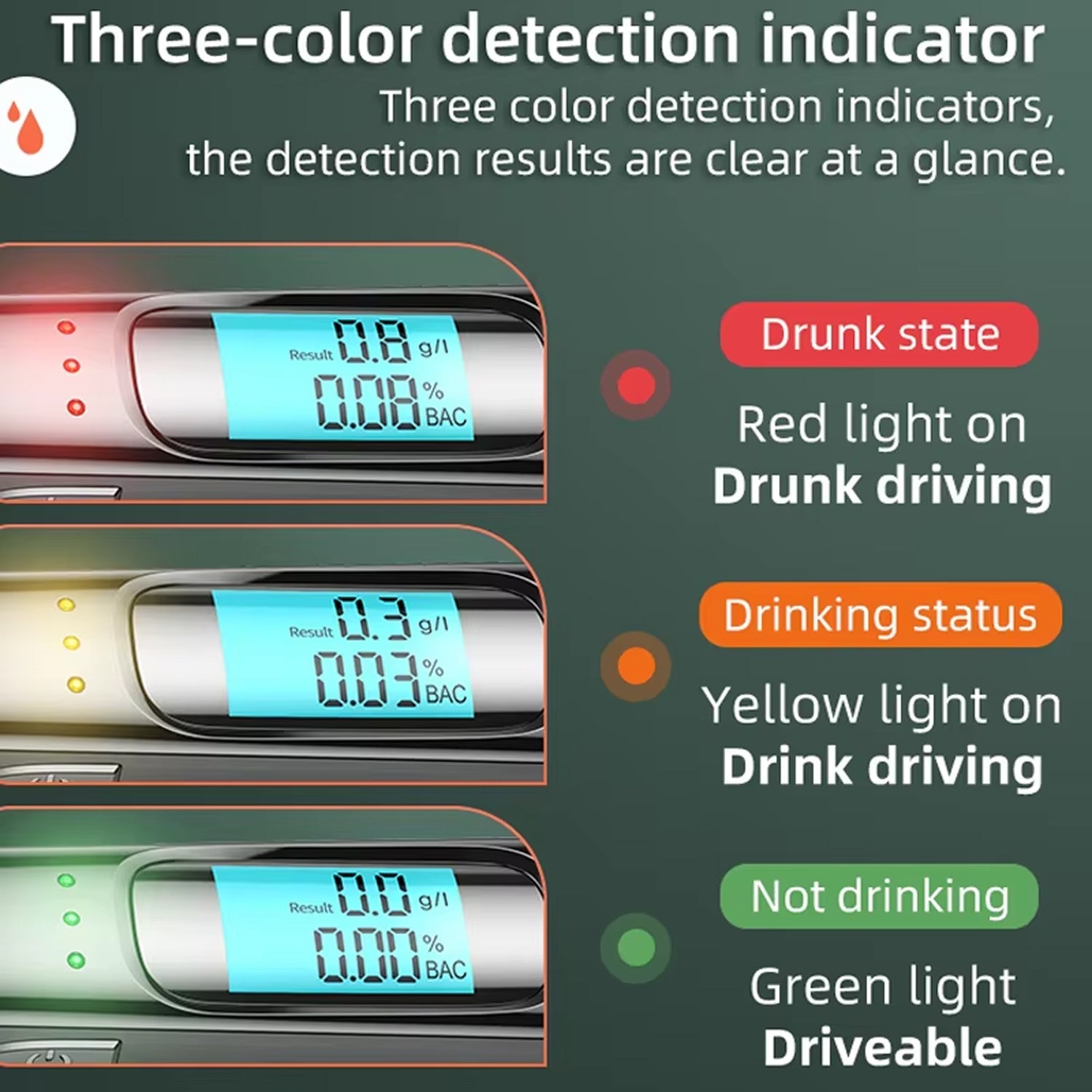 AlyBreath Digital Breathalyzer Contactless Portable BAC Tester with 2.7K Display