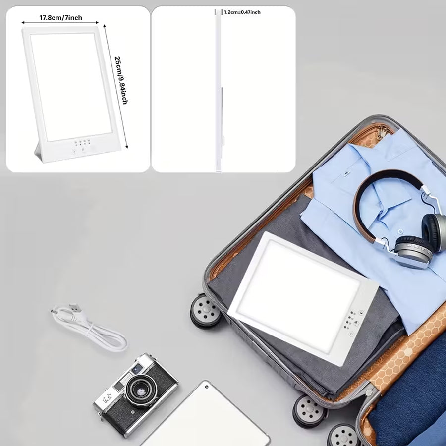 AuraMixa SAD Lamp - 10,000 Lux Light Therapy Lamp with 5 Brightness Levels, 3 Color Temperatures, 360° Rotatable Bracket