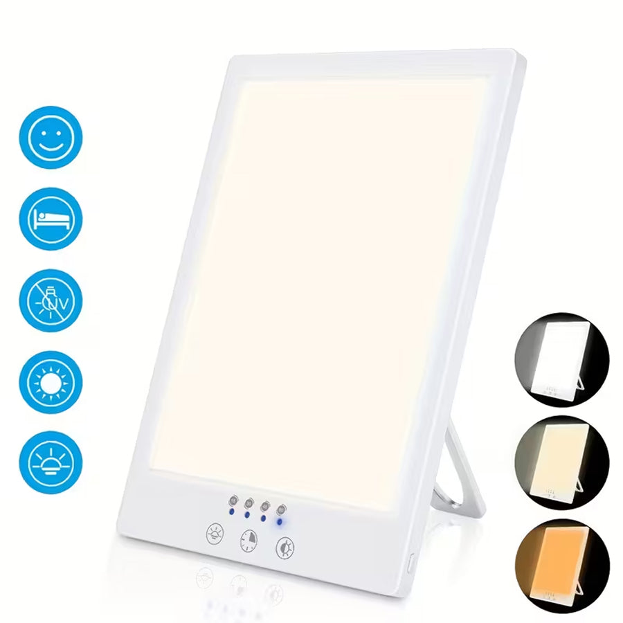 AuraMixa SAD Lamp - 10,000 Lux Light Therapy Lamp with 5 Brightness Levels, 3 Color Temperatures, 360° Rotatable Bracket