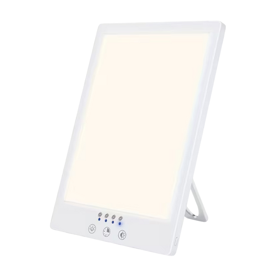 AuraMixa SAD Lamp - 10,000 Lux Light Therapy Lamp with 5 Brightness Levels, 3 Color Temperatures, 360° Rotatable Bracket