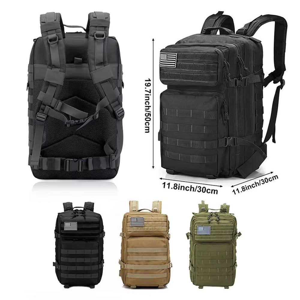 50L Tactical Backpack 900D Oxford Waterproof Military MOLLE Rucksack