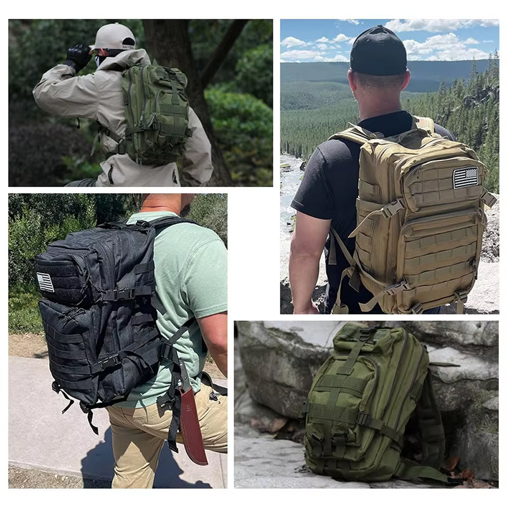 50L Tactical Backpack 900D Oxford Waterproof Military MOLLE Rucksack