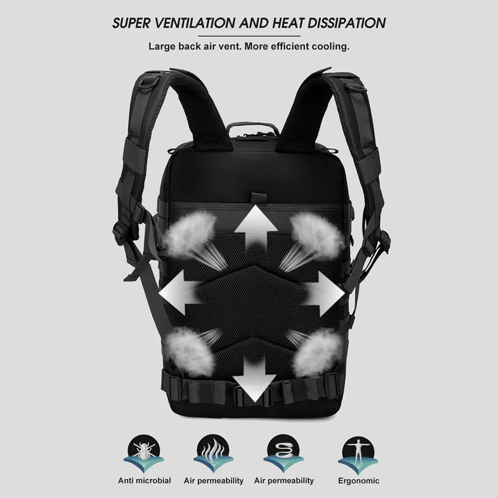 50L Tactical Backpack 900D Oxford Waterproof Military MOLLE Rucksack