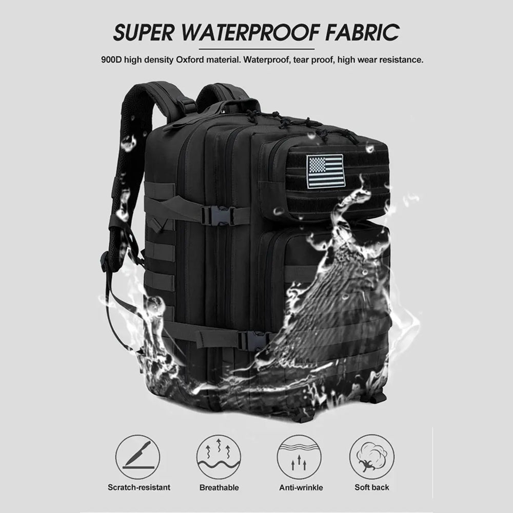 50L Tactical Backpack 900D Oxford Waterproof Military MOLLE Rucksack
