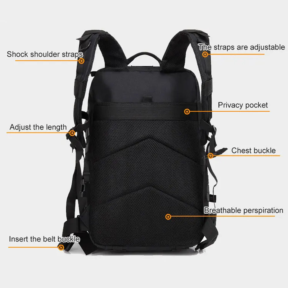 50L Tactical Backpack 900D Oxford Waterproof Military MOLLE Rucksack