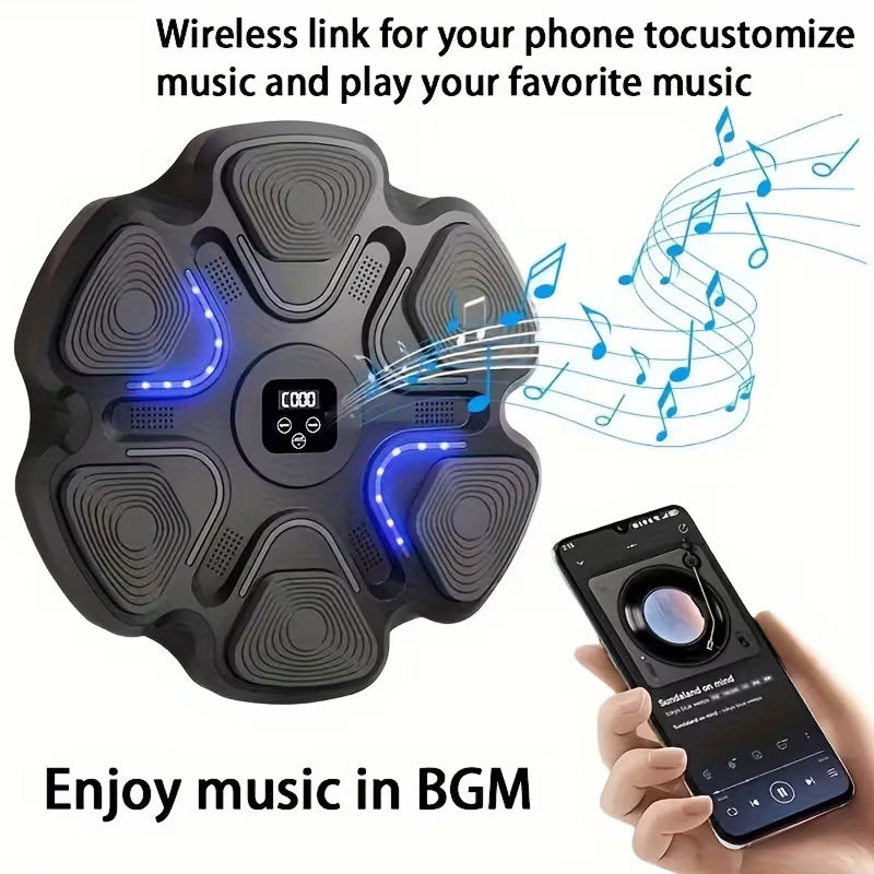 BeatiZax Music Boxing Machine - 661lb Punch Capacity Smart Training System, Bluetooth Speakers, 9-Speed Reaction Lights