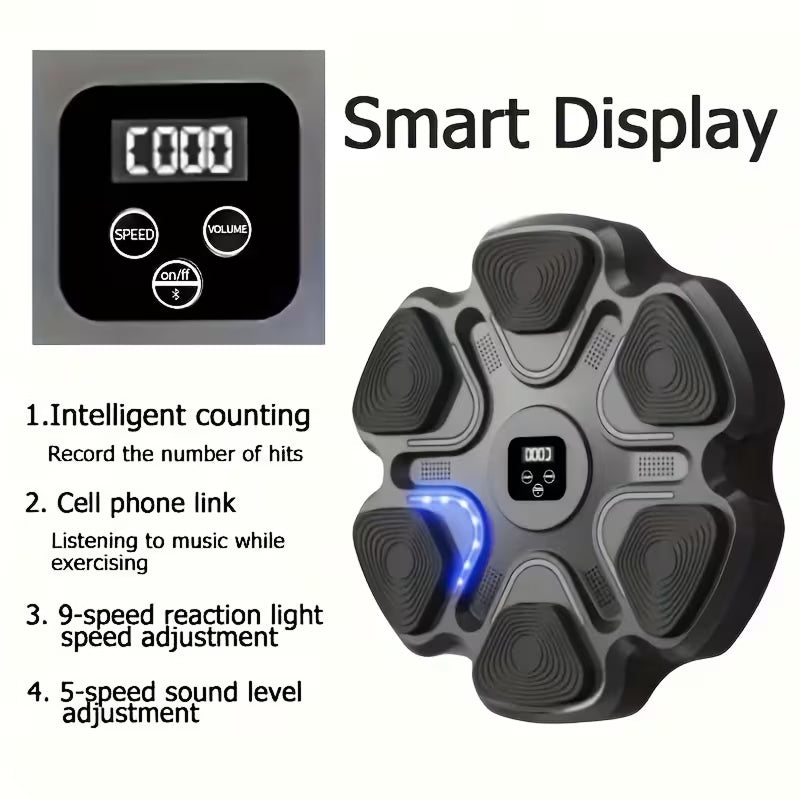 BeatiZax Music Boxing Machine - 661lb Punch Capacity Smart Training System, Bluetooth Speakers, 9-Speed Reaction Lights