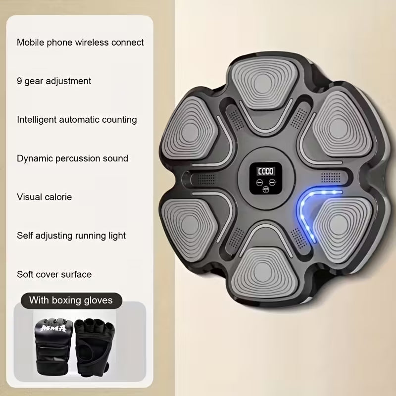 BeatiZax Music Boxing Machine - 661lb Punch Capacity Smart Training System, Bluetooth Speakers, 9-Speed Reaction Lights