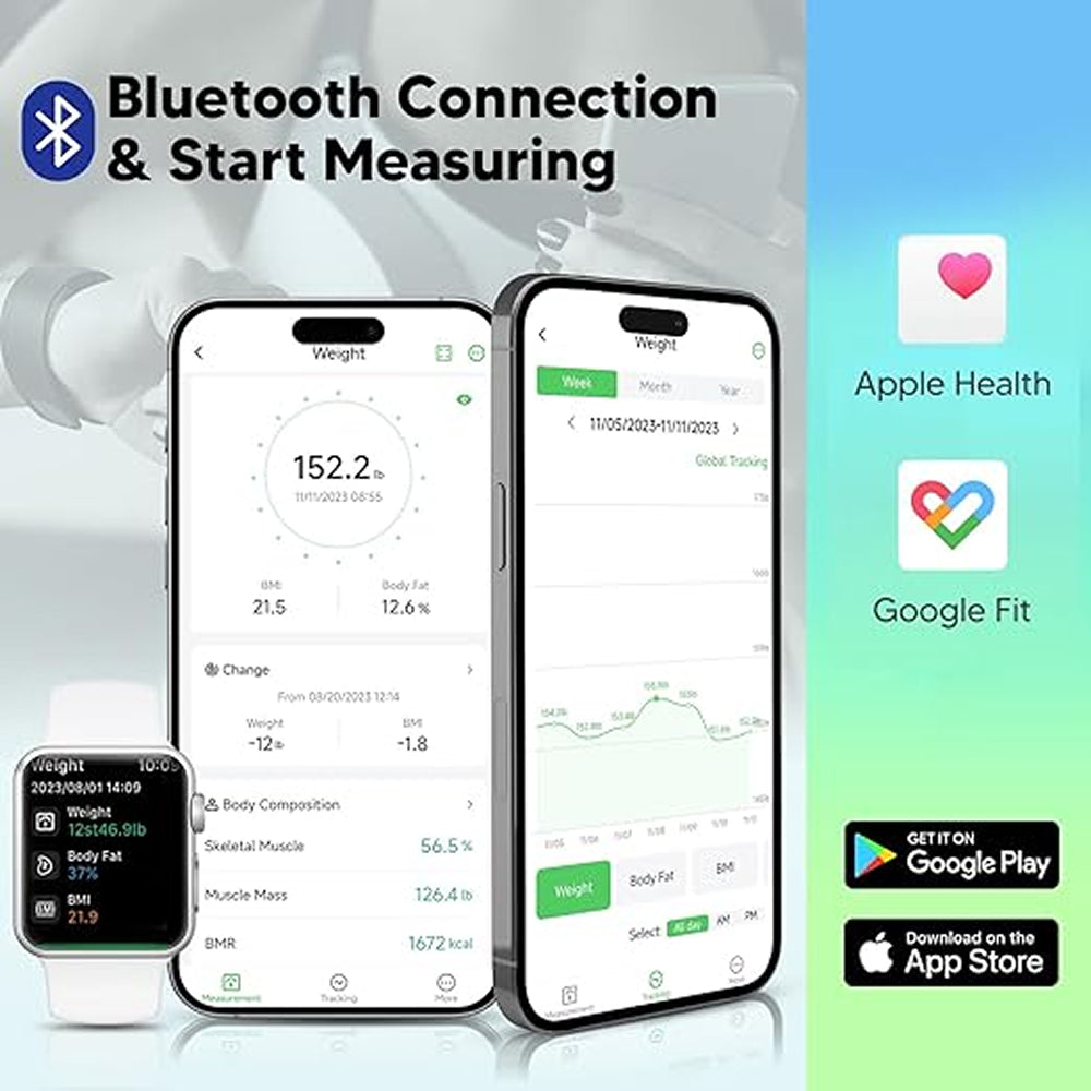 BovScalix Smart Body Composition Scale with 5.35-inch VA LED Color Screen 25 Health Metrics Athlete Mode