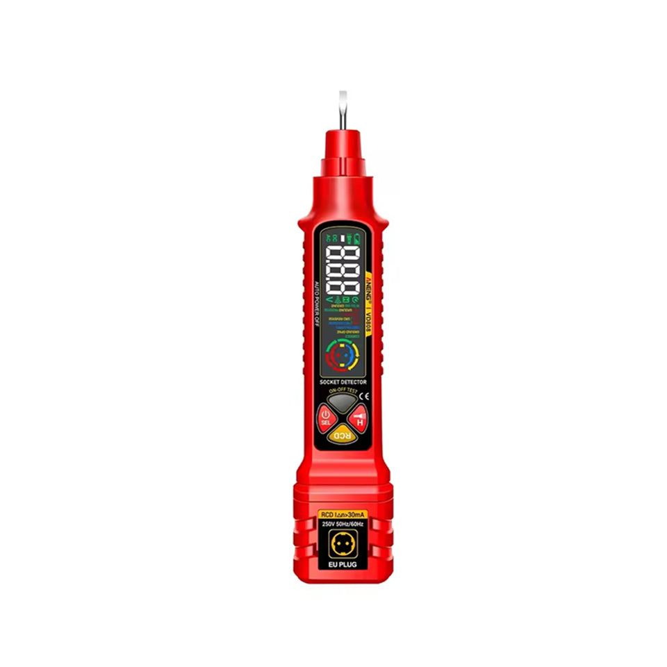 7-in-1 Digital Circuit Breaker Finder - 2-440V AC/DC Voltage Tester with RCD Leakage Trip Test, NCV Sensing, and Color Reverse Display