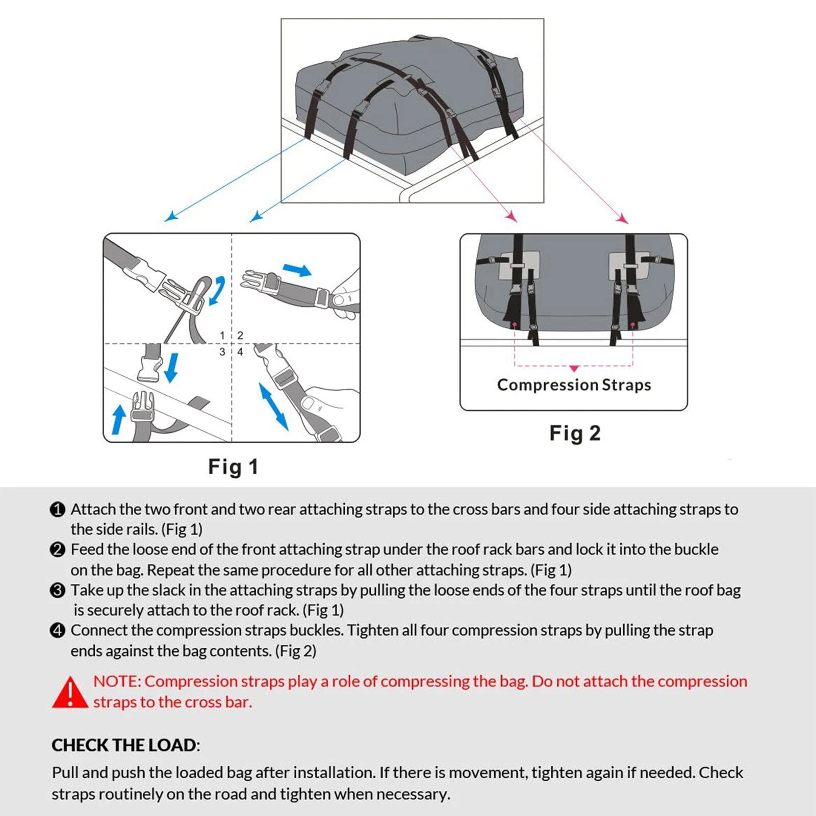 CarixBagi Rooftop Cargo Bag 15 Cubic Feet 100% Waterproof Military-Grade Carrier