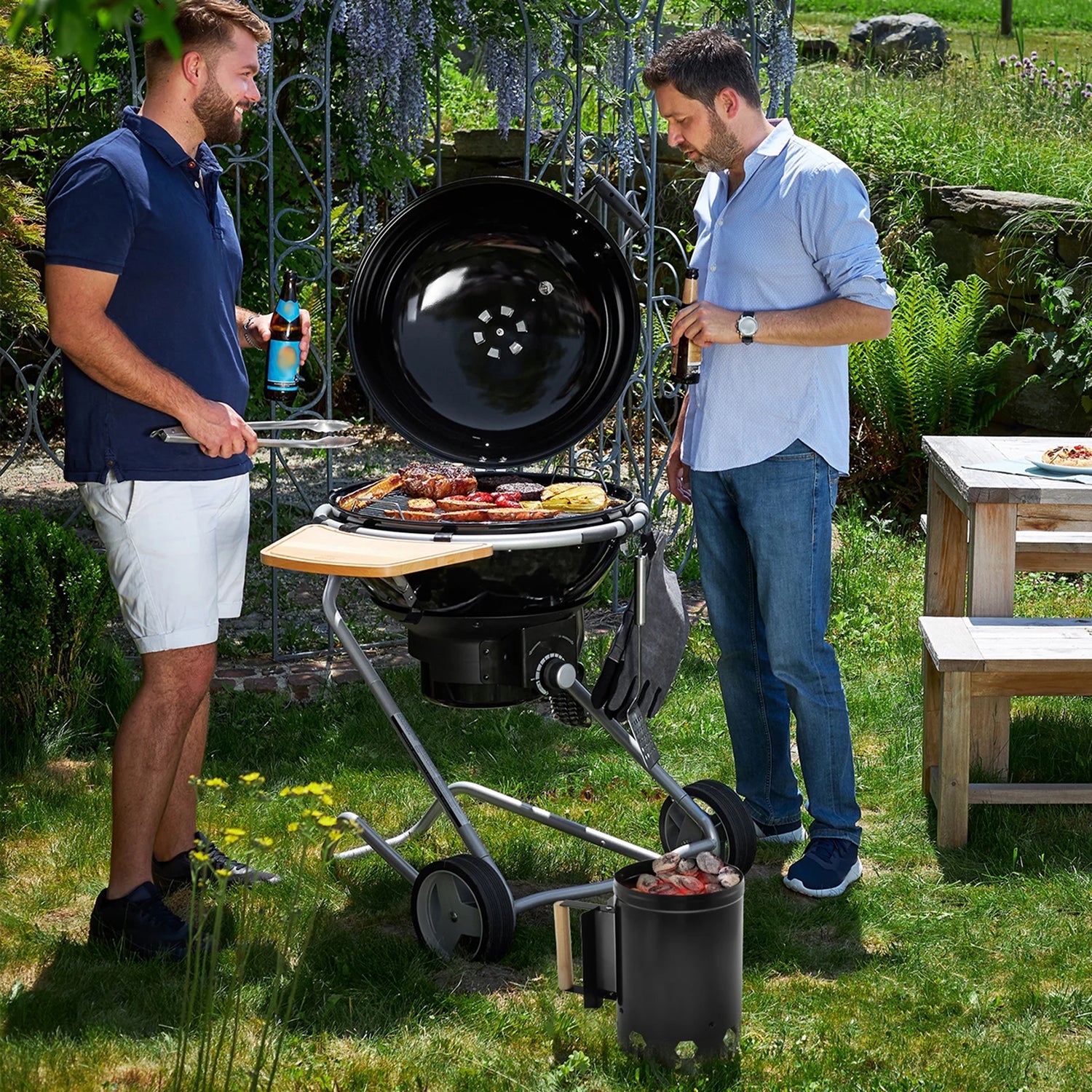 66 Large Capacity Charcoal Chimney Starter, Quick Light No Lighter Fluid Required