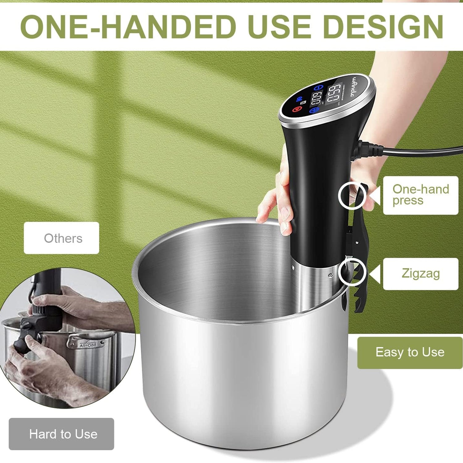 CimixCo 1100W Ultra-Slim Sous Vide Immersion Circulator with ±0.1°C Precision, IPX7 Waterproofing and 3D Rapid-Heat Technology