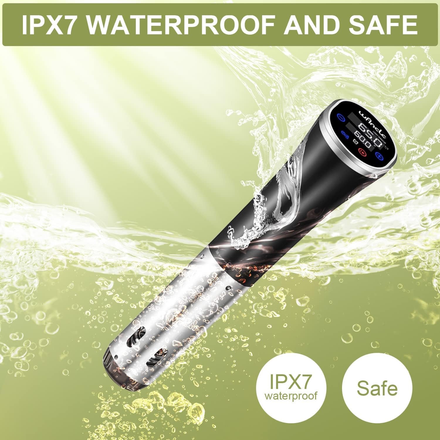 CimixCo 1100W Ultra-Slim Sous Vide Immersion Circulator with ±0.1°C Precision, IPX7 Waterproofing and 3D Rapid-Heat Technology
