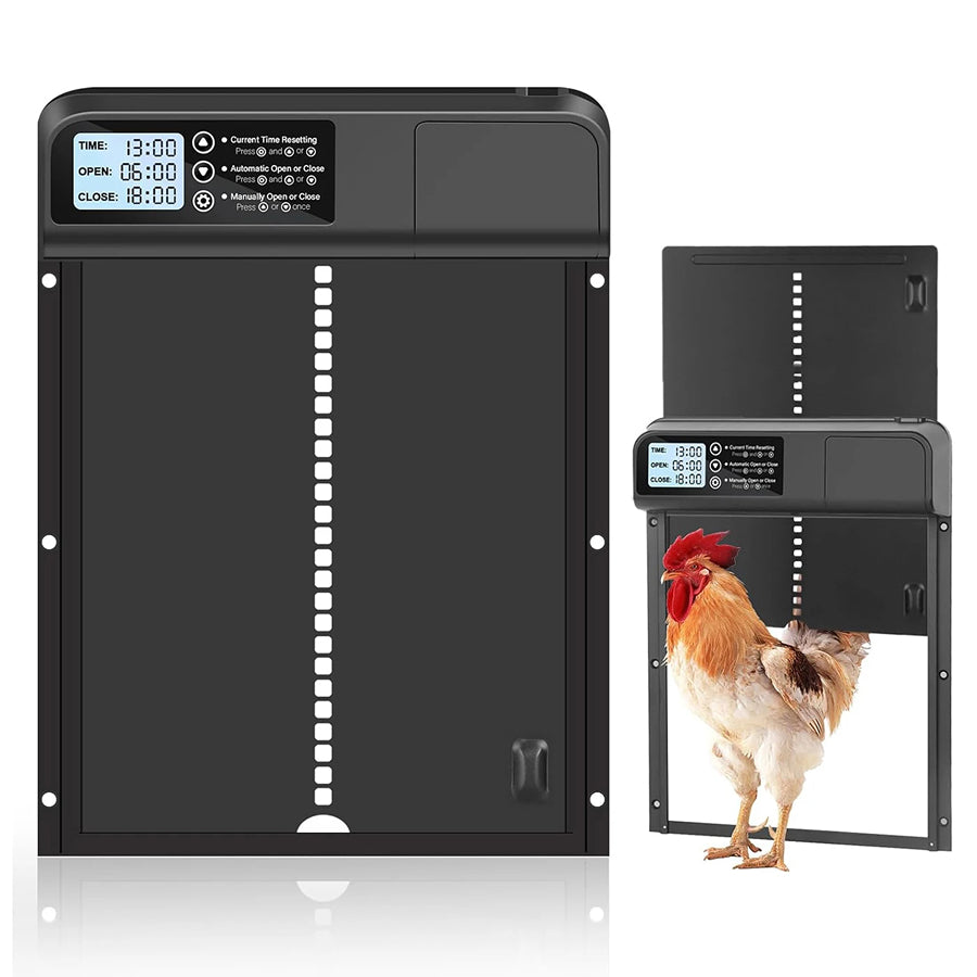CochiKix Automatic Chicken Coop Door - Predator-Proof Aluminum Door with Anti-Pinch Safety System for Chickens, Ducks, and Geese