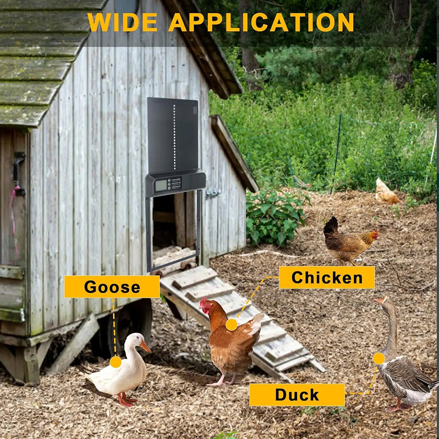 CochiKix Automatic Chicken Coop Door - Predator-Proof Aluminum Door with Anti-Pinch Safety System for Chickens, Ducks, and Geese
