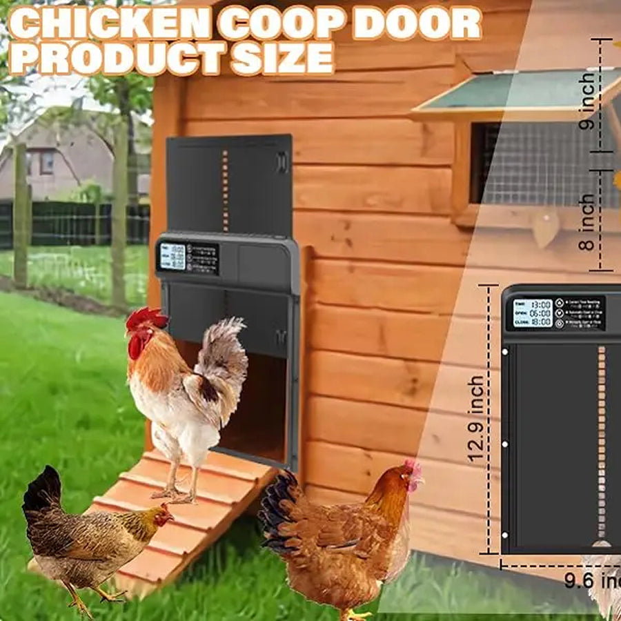 CochiKix Automatic Chicken Coop Door - Predator-Proof Aluminum Door with Anti-Pinch Safety System for Chickens, Ducks, and Geese