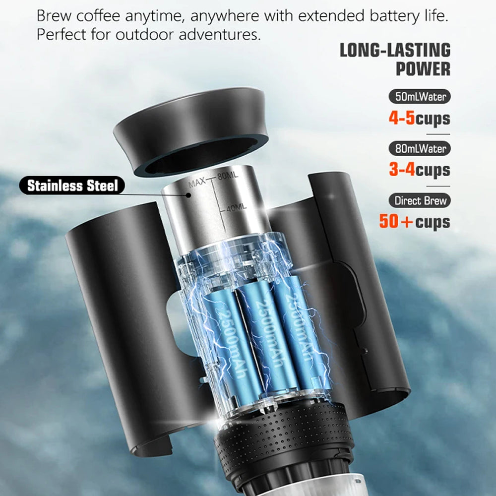 CofiMika Portable Coffee Maker - 20 Bar High-Pressure Espresso Machine with Heating Element, 7500mAh Battery for DG, NS Capsules