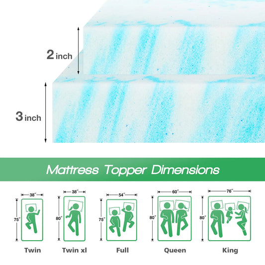 CrofGant Cooling Mattress Pad Breathable Chilling Bed Topper