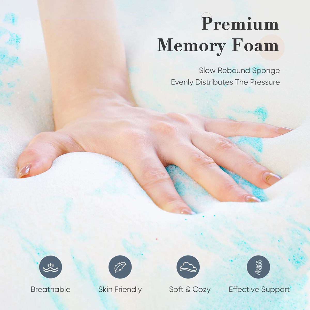 CrofGant Cooling Mattress Pad Breathable Chilling Bed Topper