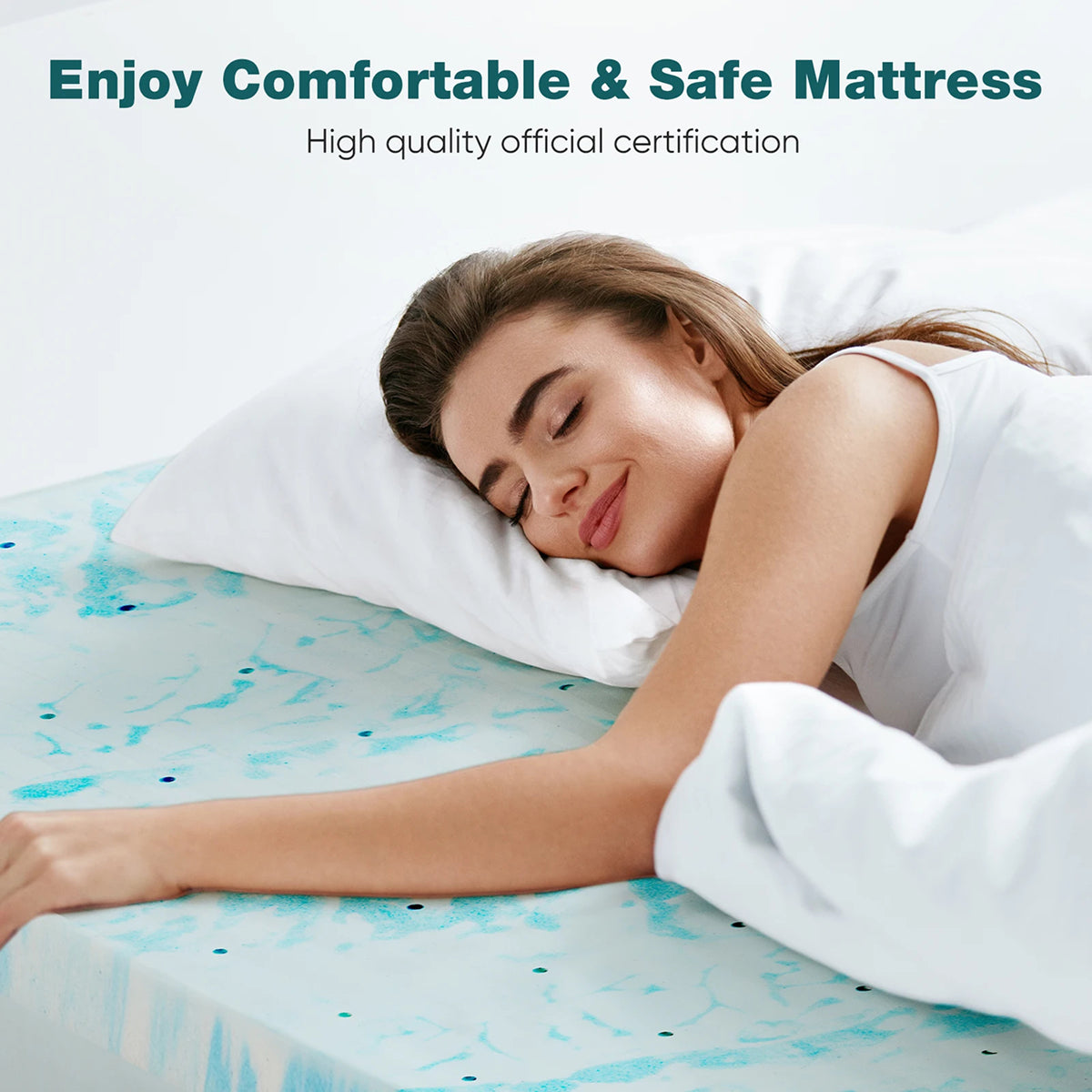 CrofGant Cooling Mattress Pad Breathable Chilling Bed Topper