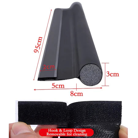 DaxenMix Door Draft Stopper - Premium Leather Double-Sided Under Door Seal, High-Density Foam Insulation for Energy Saving and Noise Reduction, Fits up to 36