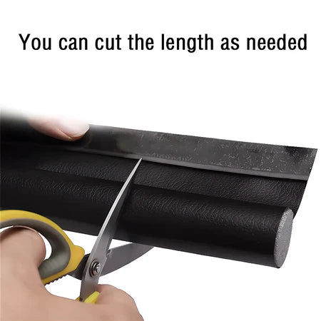 DaxenMix Door Draft Stopper - Premium Leather Double-Sided Under Door Seal, High-Density Foam Insulation for Energy Saving and Noise Reduction, Fits up to 36