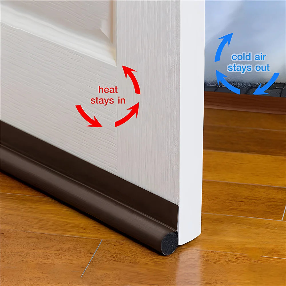 DaxenMix Door Draft Stopper - Premium Leather Double-Sided Under Door Seal, High-Density Foam Insulation for Energy Saving and Noise Reduction, Fits up to 36