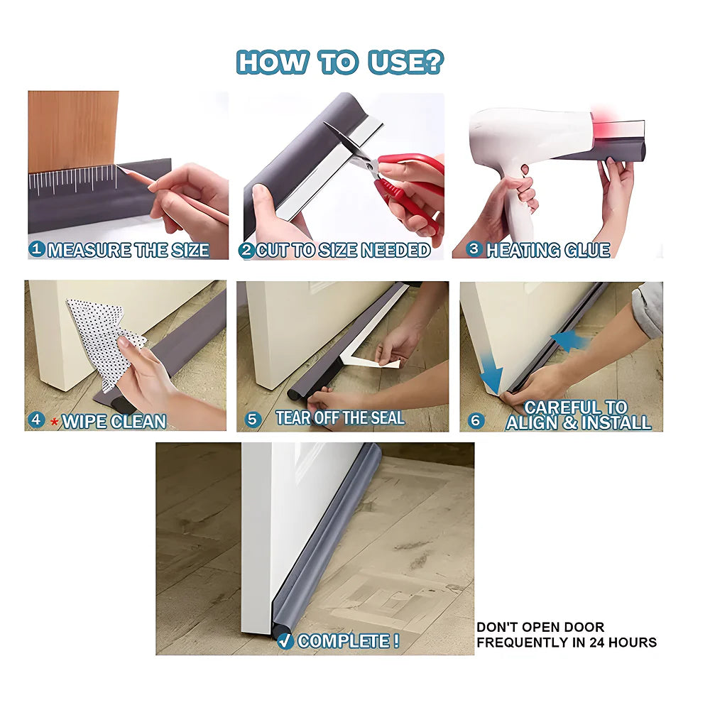 DaxenMix Door Draft Stopper - Premium Leather Double-Sided Under Door Seal, High-Density Foam Insulation for Energy Saving and Noise Reduction, Fits up to 36
