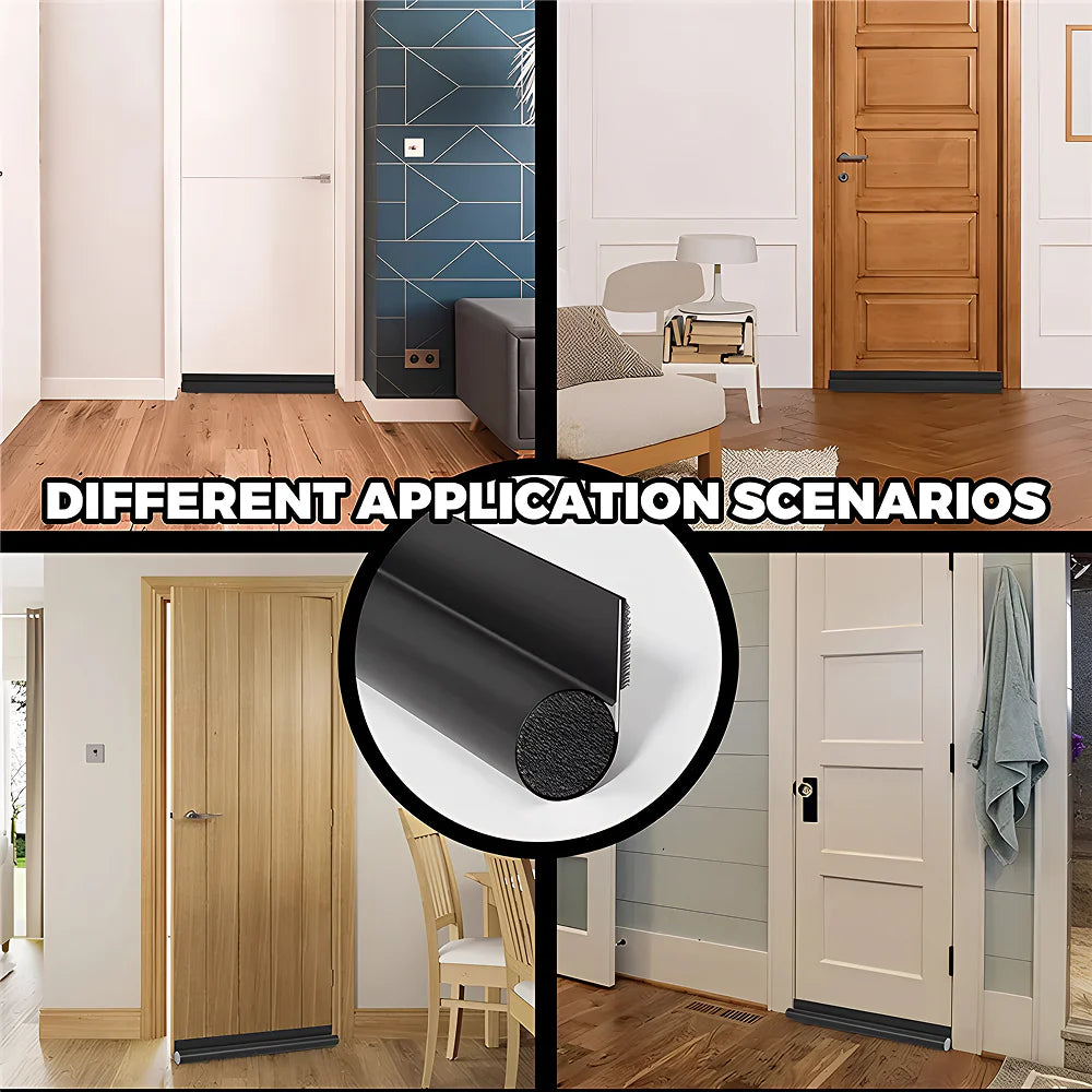 DaxenMix Door Draft Stopper - Premium Leather Double-Sided Under Door Seal, High-Density Foam Insulation for Energy Saving and Noise Reduction, Fits up to 36