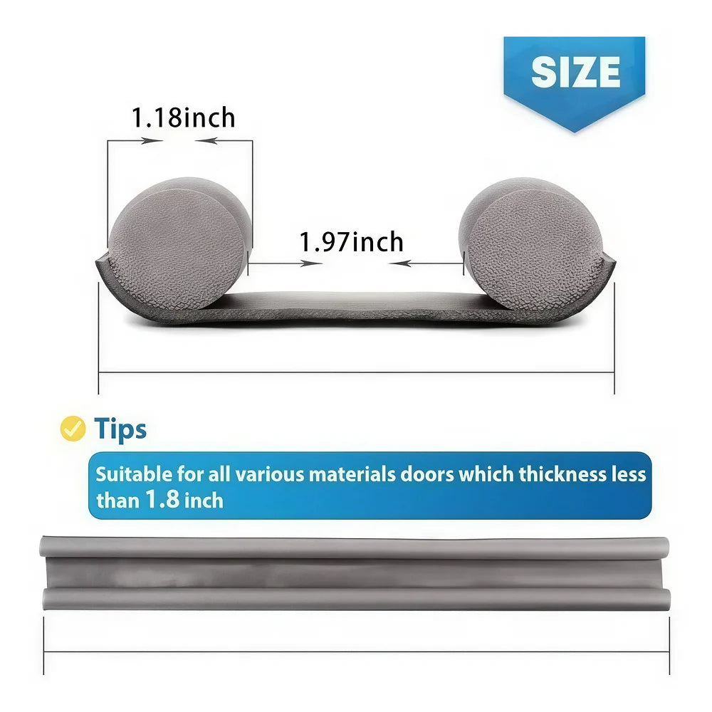 DaxenMix Door Draft Stopper - Premium Leather Double-Sided Under Door Seal, High-Density Foam Insulation for Energy Saving and Noise Reduction, Fits up to 36