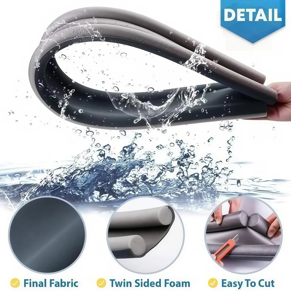 DaxenMix Door Draft Stopper - Premium Leather Double-Sided Under Door Seal, High-Density Foam Insulation for Energy Saving and Noise Reduction, Fits up to 36