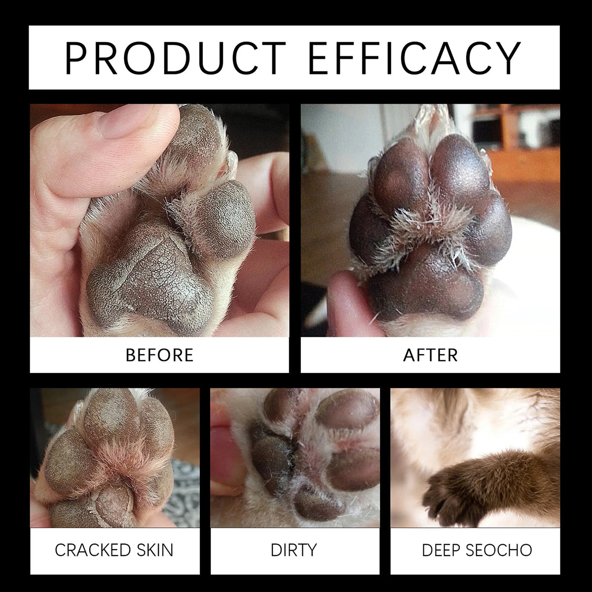 DeaEllant Dog Paw Balm All-Natural Organic Moisturizer for Dry Cracked Paws