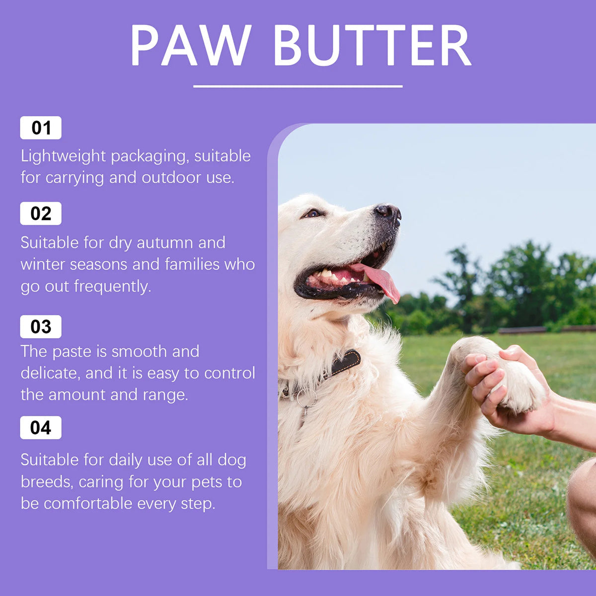 DeaEllant Dog Paw Balm All-Natural Organic Moisturizer for Dry Cracked Paws